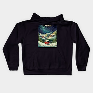 Canada Aurora Boreal Vintage Poster Tourism Kids Hoodie